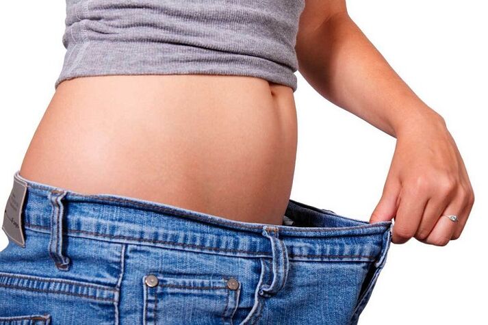 Waist reduction due to weight loss