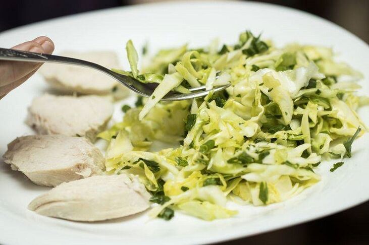 Remove chicken breast with cabbage